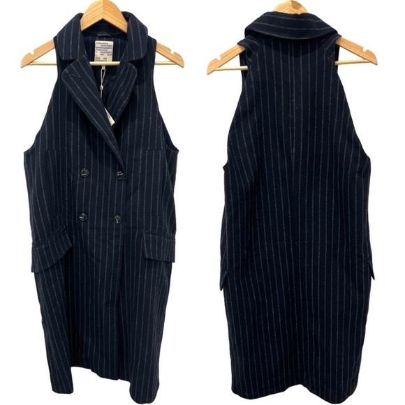 Baum Und Pferdgarten | NWT Darla Wool Blend Coat in Navy Pinstripe - Size Small - Picture 5 of 15